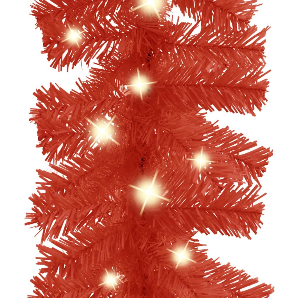 vidaXL Božićna girlanda s LED svjetlima 5 m crvena