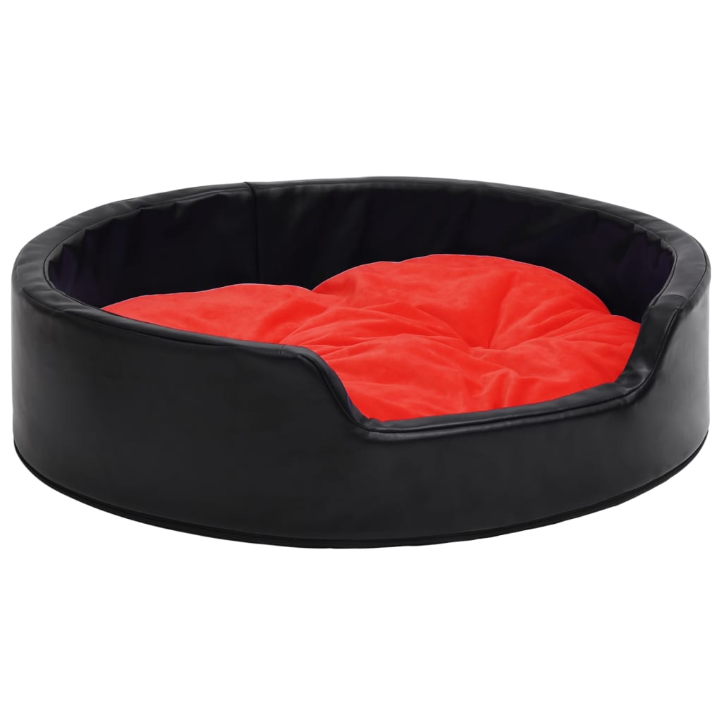vidaXL Krevet za pse crno-crveni 99 x 89 x 21 cm pliš i umjetna koža