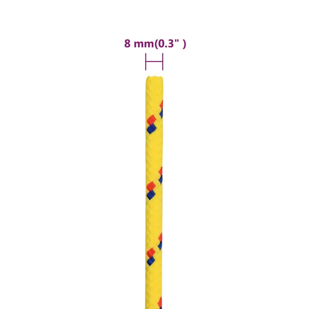 vidaXL Brodski konop žuti 8 mm 25 m od polipropilena