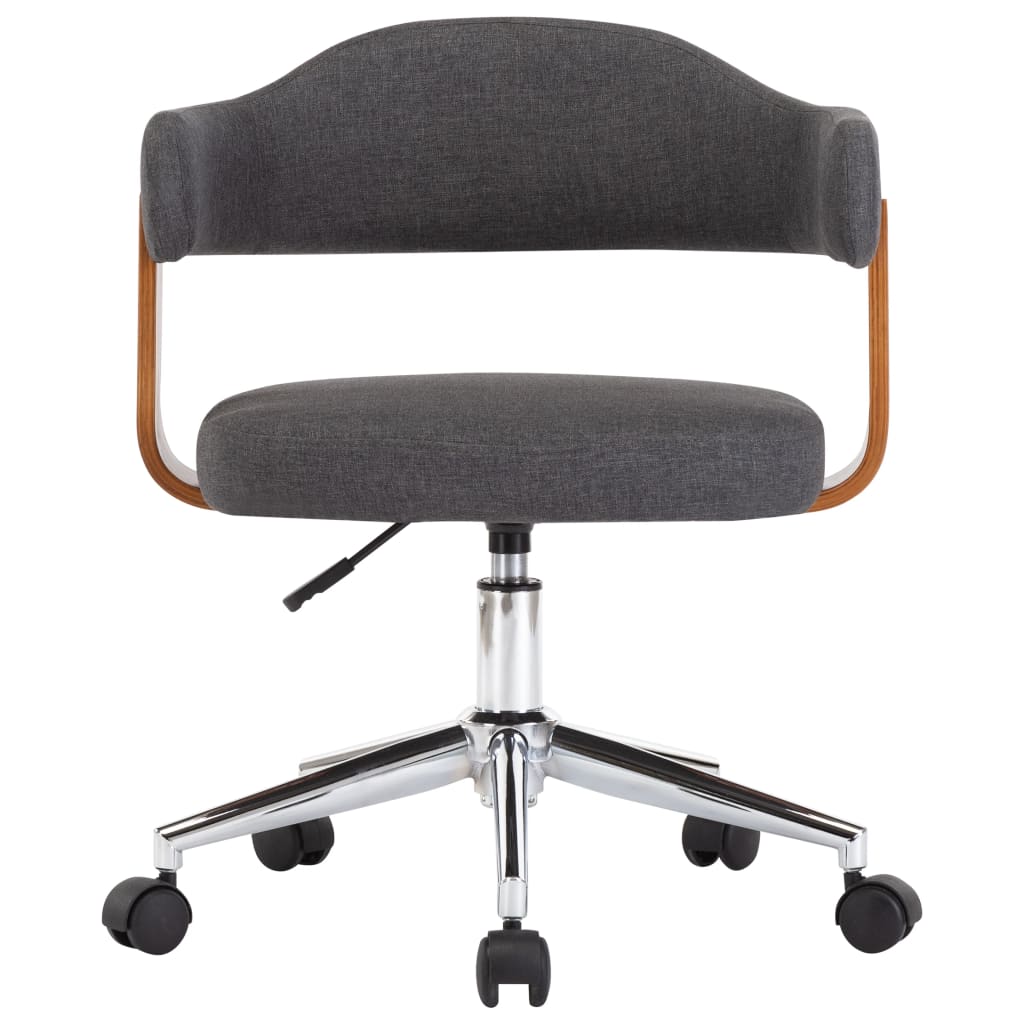 vidaXL Okretna uredska stolica od savijenog drva i tkanine siva