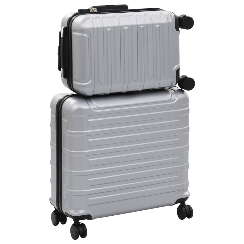 vidaXL 2-dijelni set čvrstih kovčega srebrni ABS