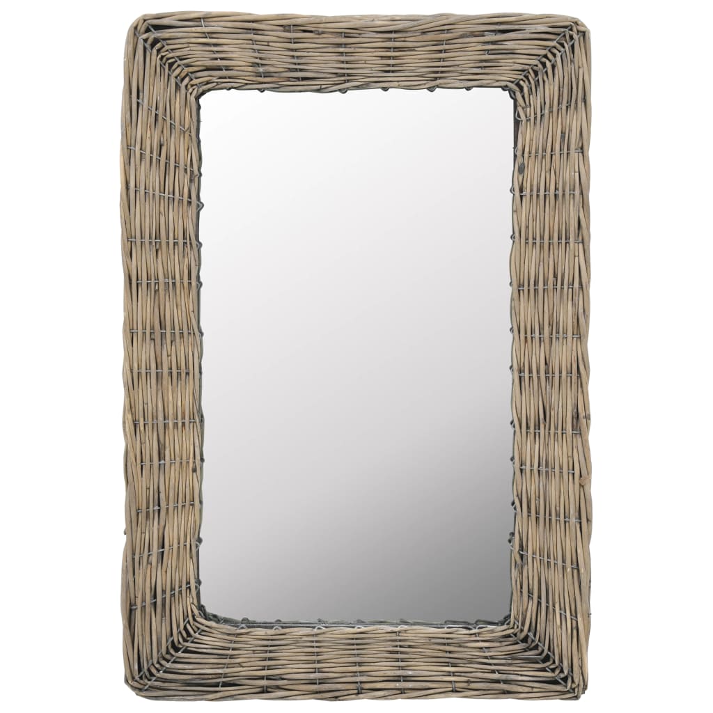 vidaXL Pleteno ogledalo smeđe 40 x 60 cm