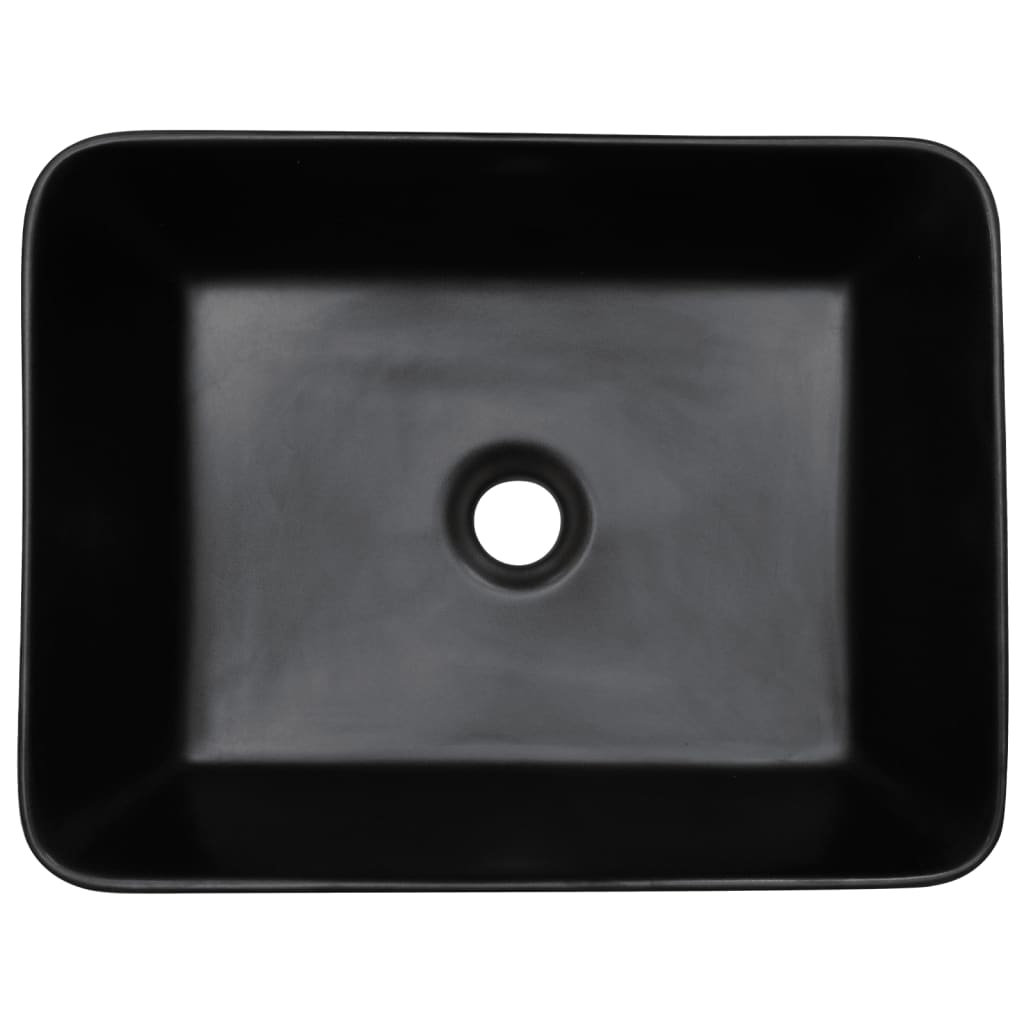 vidaXL Nadgradni umivaonik crni pravokutni 46 x 35,5 x 13 cm keramički