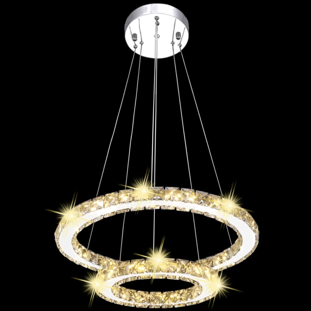 Viseća LED Kristalna Svjetiljka s 2 Prstena 23,6 W