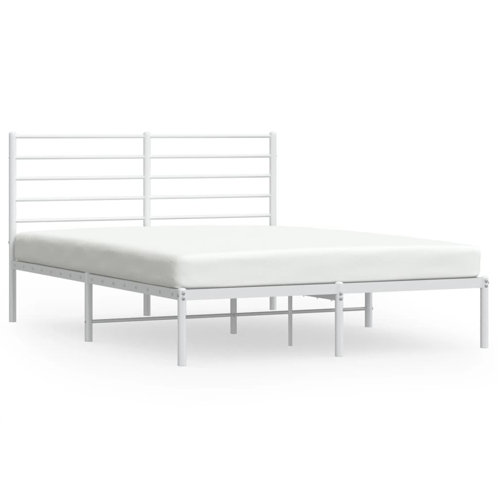 vidaXL Metalni okvir za krevet s uzglavljem bijeli 120x200 cm