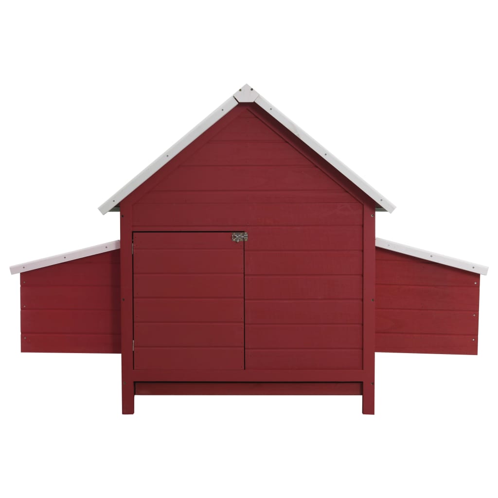 vidaXL Kokošinjac crveni 157 x 97 x 110 cm drveni