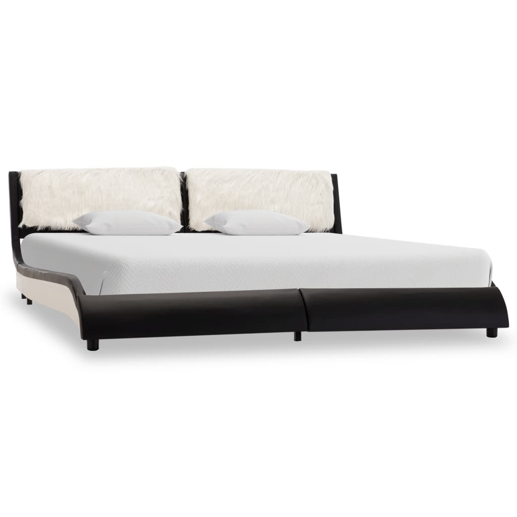 vidaXL Okvir za krevet od umjetne kože crno-bijeli 150 x 200 cm