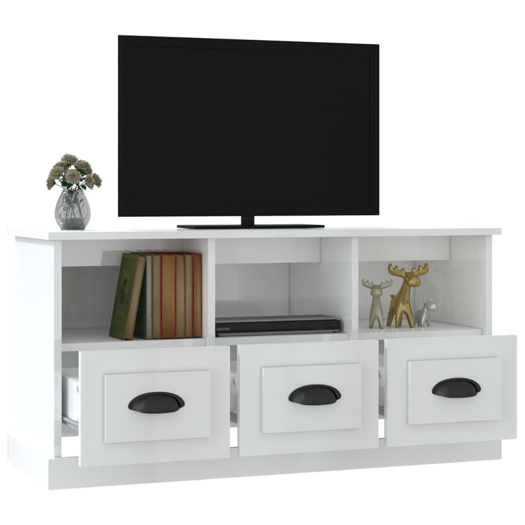 vidaXL TV ormarić sjajni bijeli 100x35x50 cm od konstruiranog drva