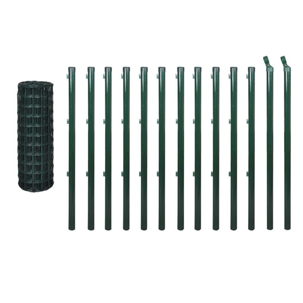 vidaXL Euro ograda 25 x 0,8 m čelična zelena