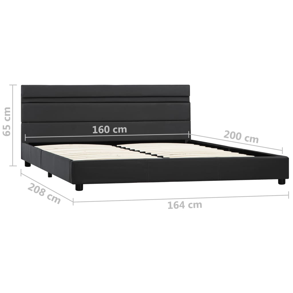 vidaXL Okvir za krevet od umjetne kože s LED svjetlom sivi 160x200 cm