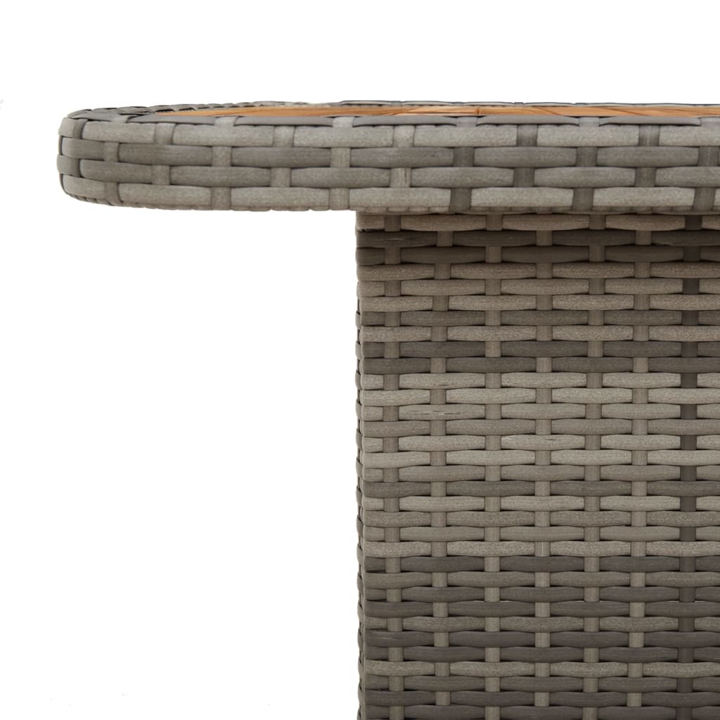 vidaXL Vrtni stol sivi 90 x 55 x 71 cm od poliratana i bagremovog drva