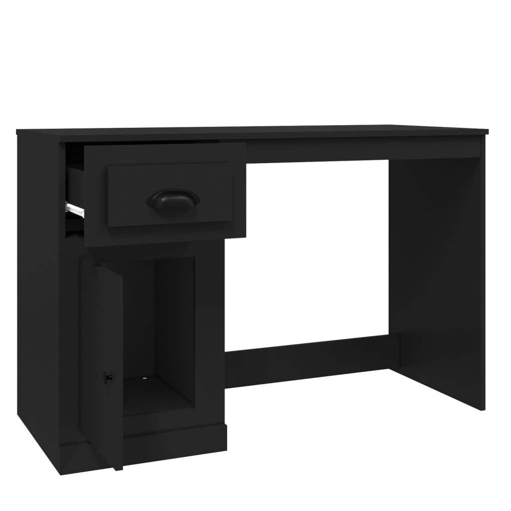 vidaXL Radni stol s ladicom crni 115 x 50 x 75 cm konstruirano drvo