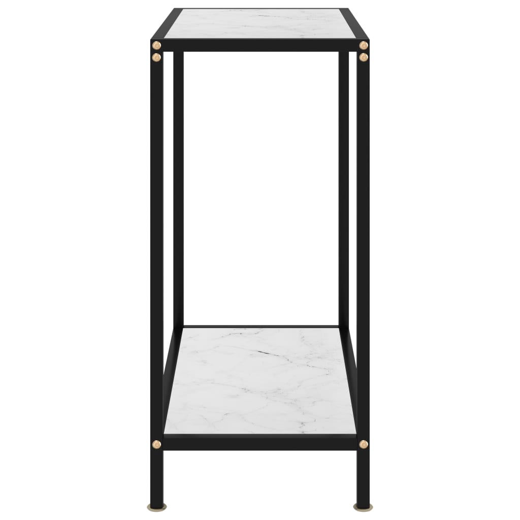 vidaXL Konzolni stol bijeli 60 x 35 x 75 cm od kaljenog stakla