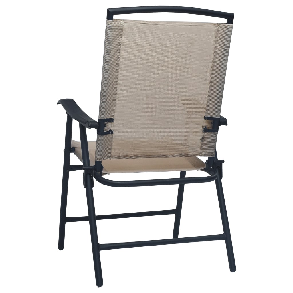 vidaXL Sklopive vrtne stolice od tekstilena 2 kom smeđe-sive
