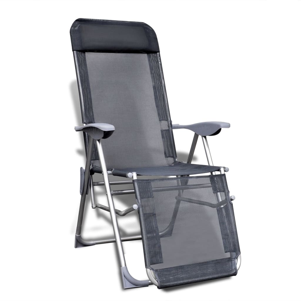 vidaXL Vrtne sklopive stolice 2 kom aluminijum i tekstilen sive