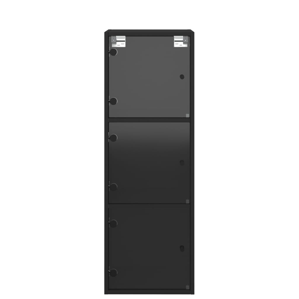 vidaXL Zidni ormarić sa staklenim vratima crni 35 x 37 x 100 cm