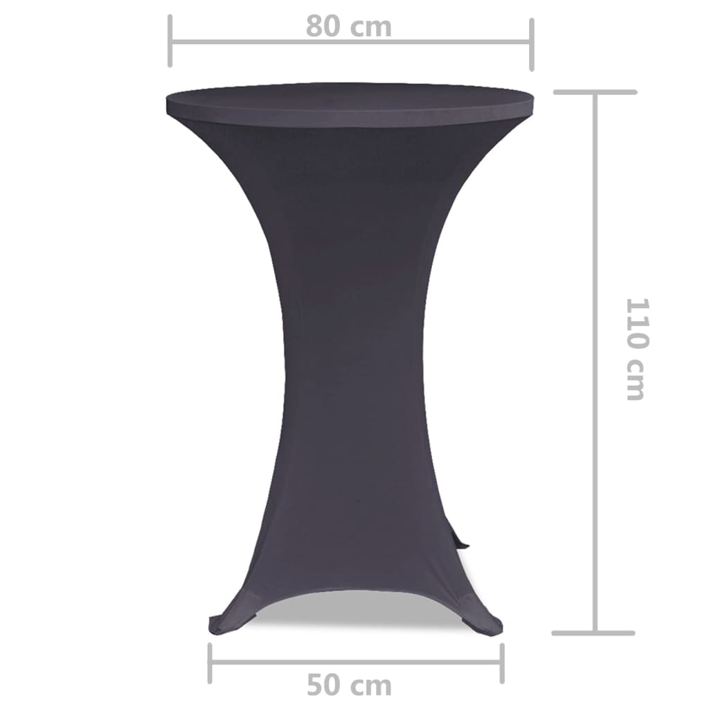 vidaXL Rastezljivi Stolnjak 2 kom 80 cm Antracit boja