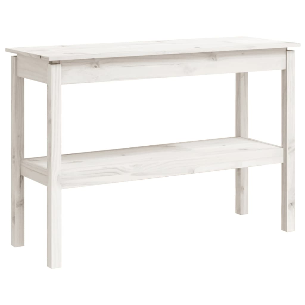 vidaXL Konzolni stol bijeli 110x40x75 cm od masivne borovine