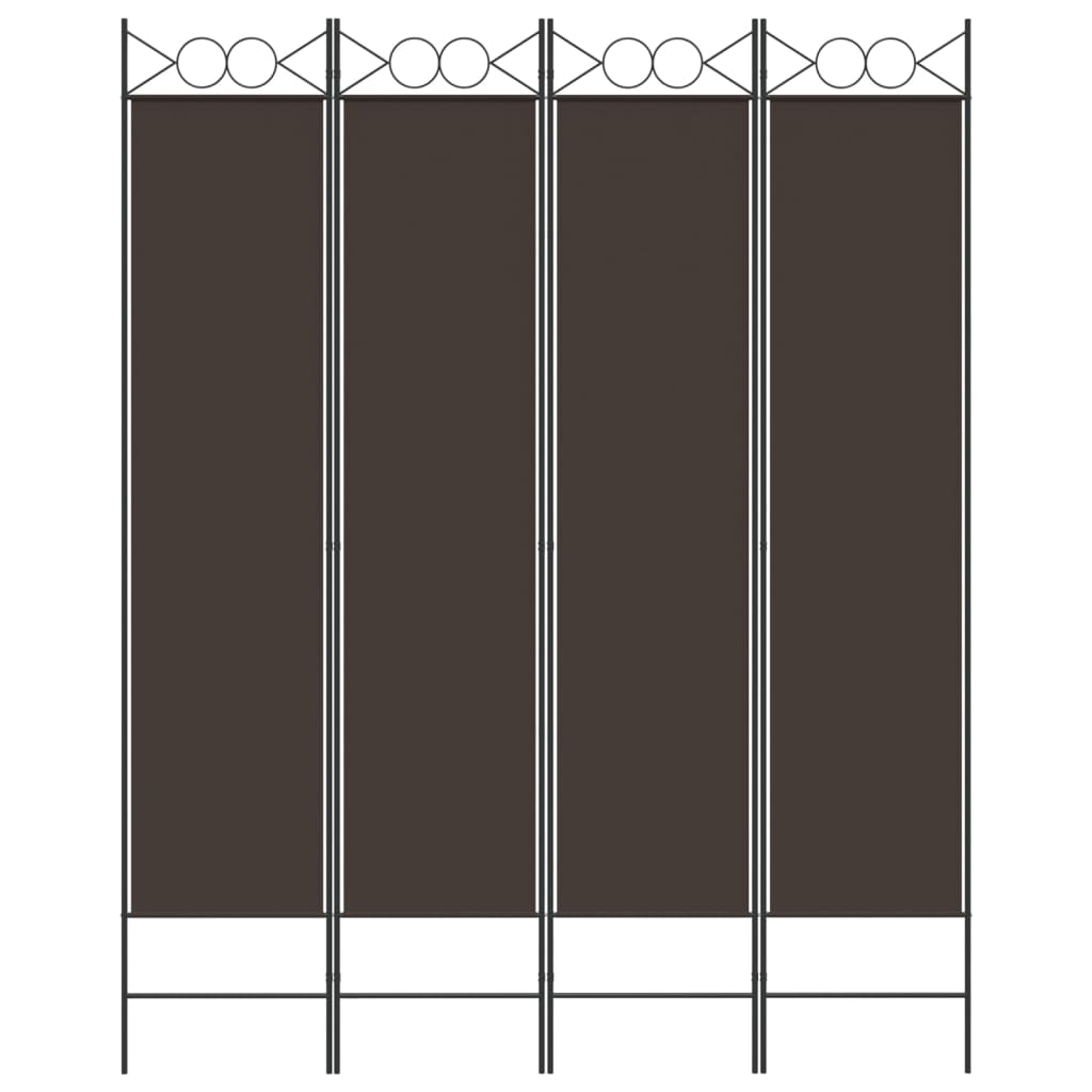 vidaXL Sobna pregrada s 4 panela smeđa 160x200 cm od tkanine