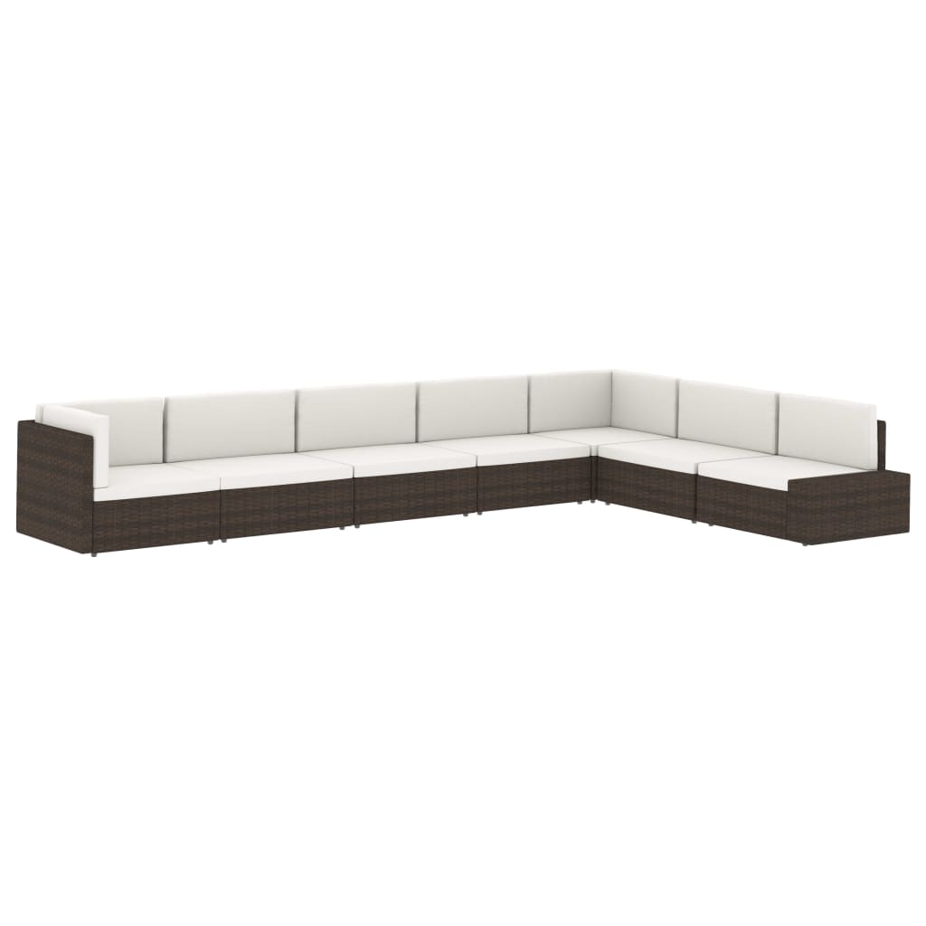 vidaXL Modularna kutna sofa od poliratana s desnim naslonom siva