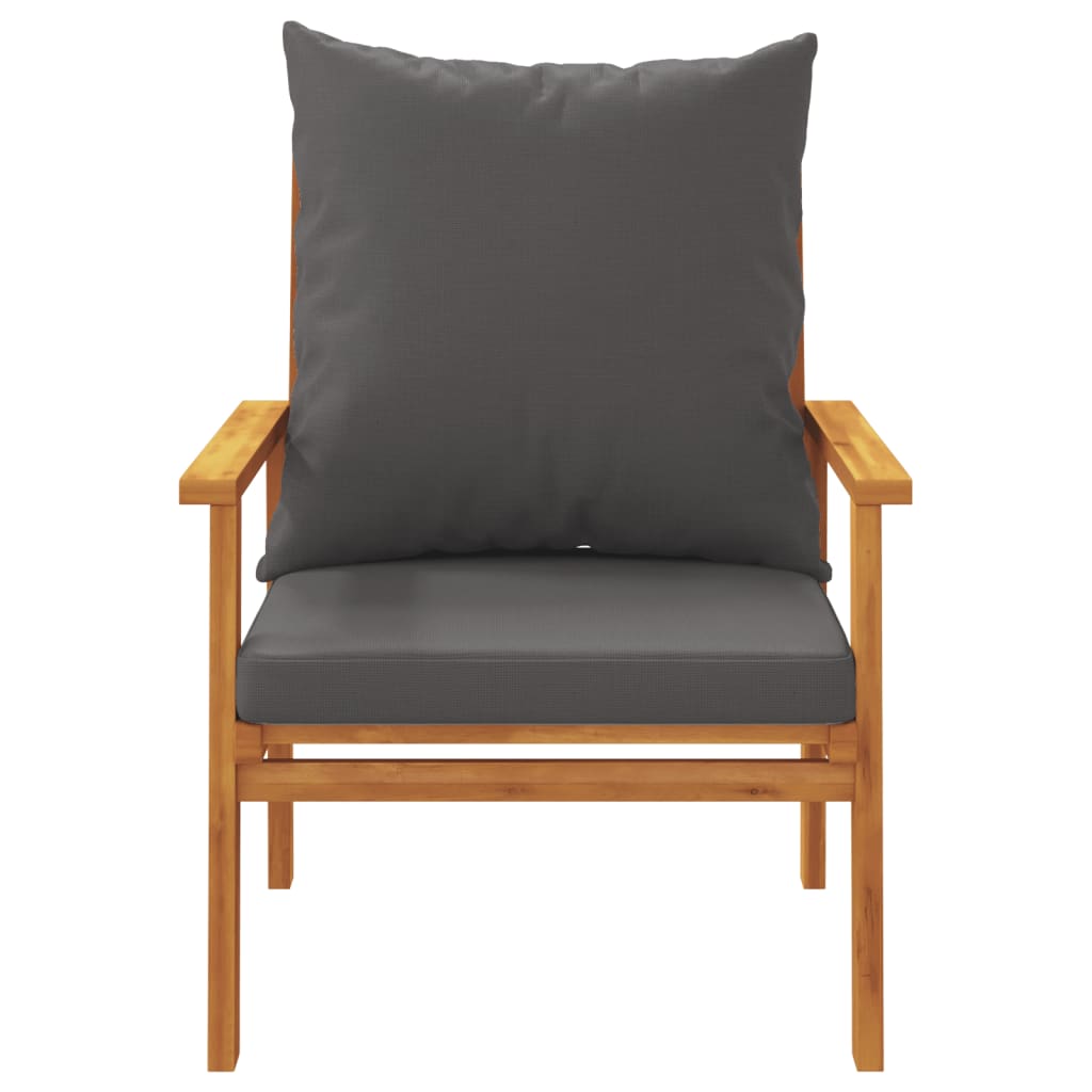 vidaXL Vrtna stolica s jastucima 2 kom od masivnog bagremovog drva