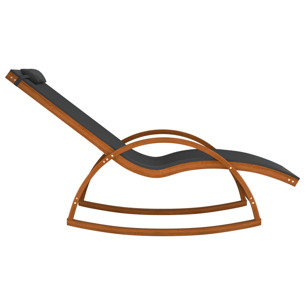 vidaXL Stolica za ljuljanje siva od tekstilena i masivnog drva topole
