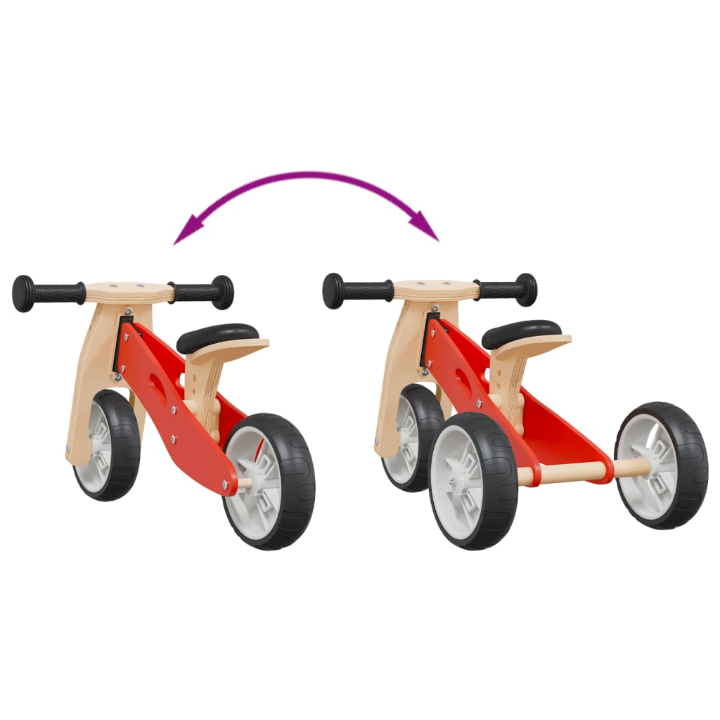 vidaXL Dječji bicikl za ravnotežu 2-u-1 crveni