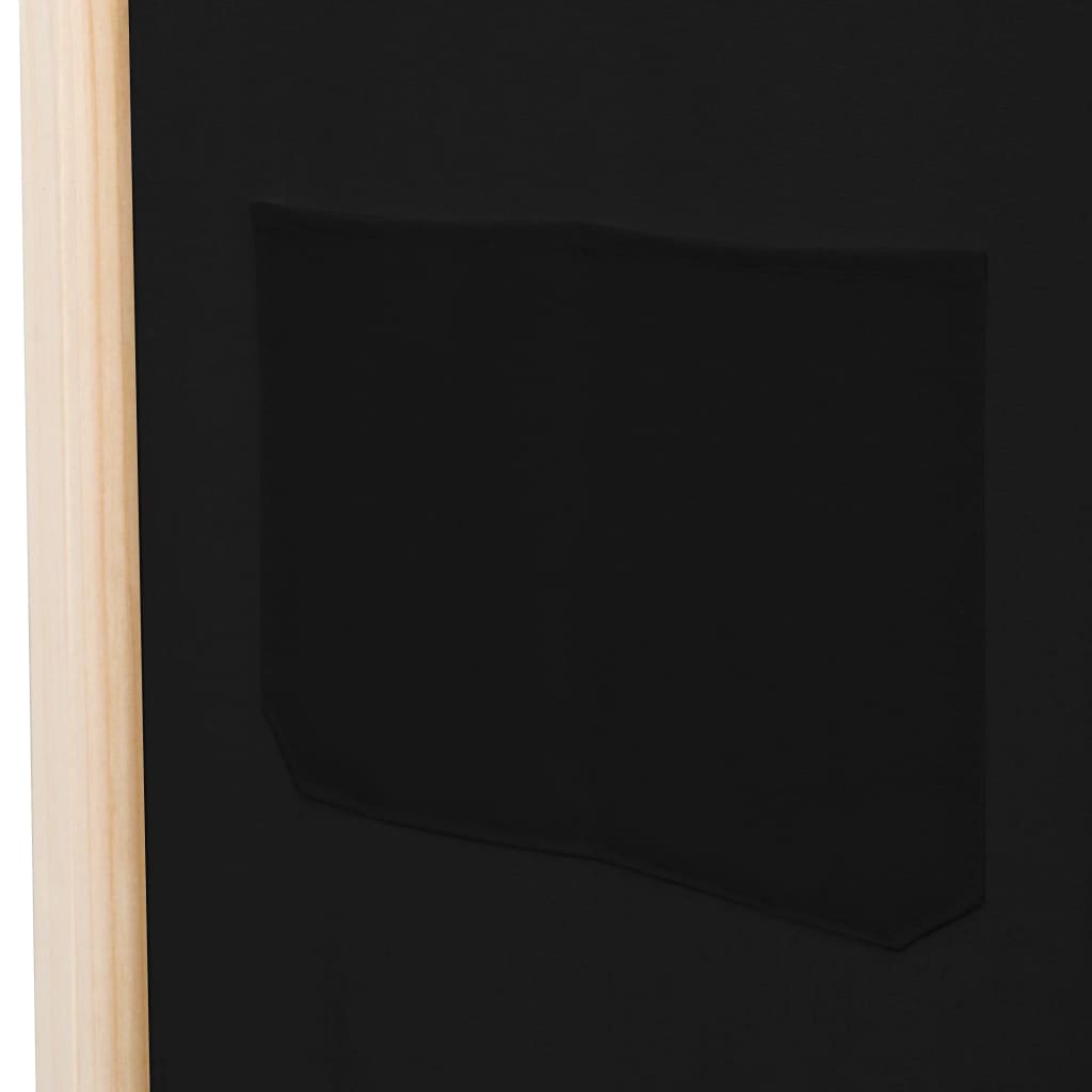 vidaXL Sobna pregrada s 4 panela od tkanine 160 x 170 x 4 cm crna