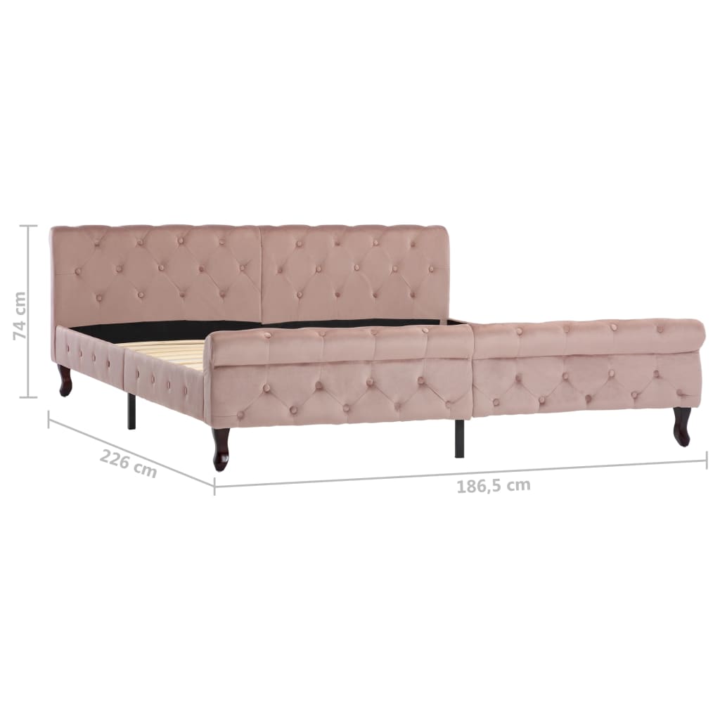 vidaXL Okvir za krevet ružičasti baršunasti 180 x 200 cm