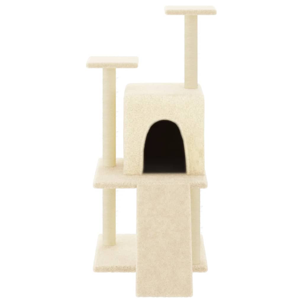 vidaXL Penjalica za mačke sa stupovima za grebanje krem 110 cm