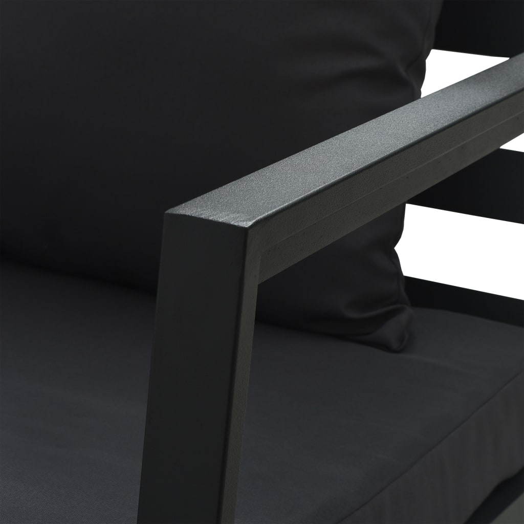 vidaXL Vrtna sofa s jastucima tamnosiva aluminijska