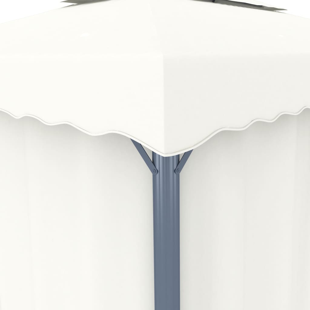 vidaXL Sjenica sa zastorom 4 x 3 m krem bijela aluminijska