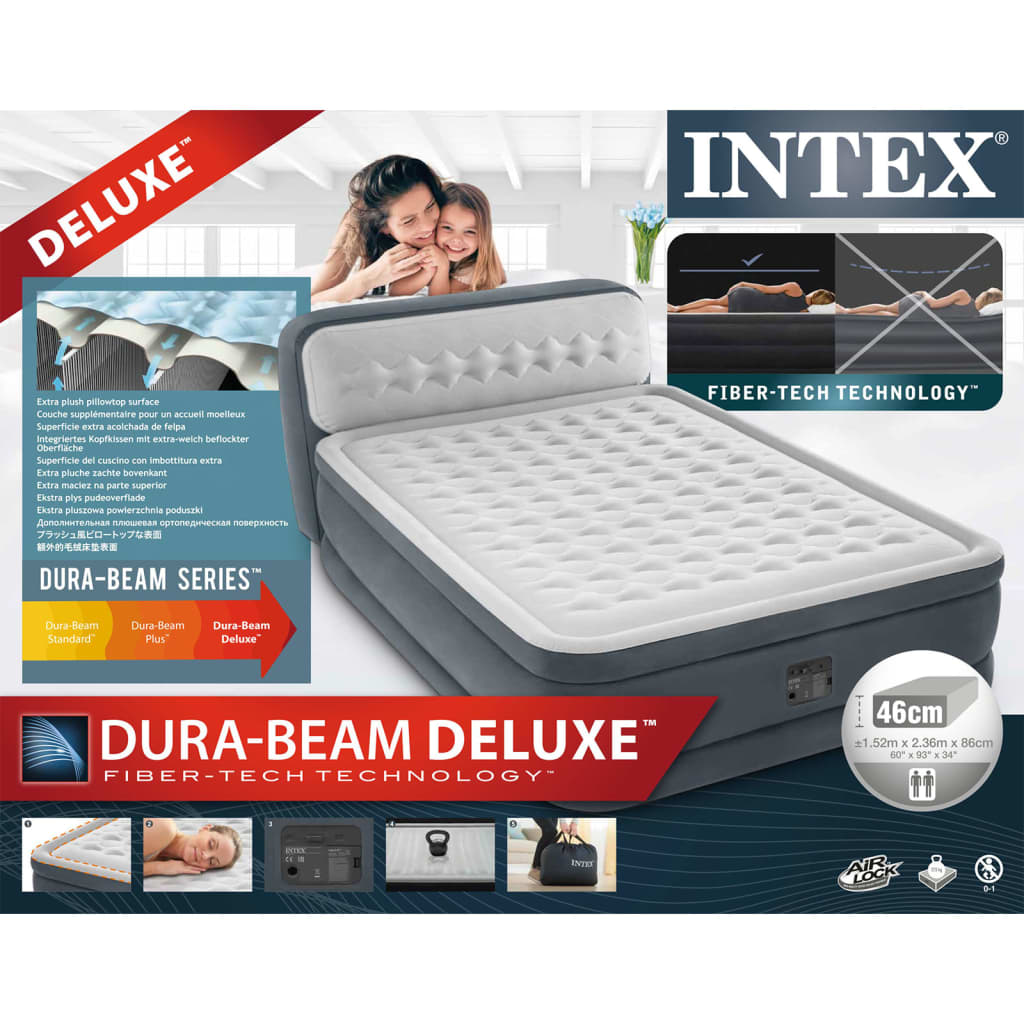 Intex zračni krevet Dura-Beam Deluxe Ultra Plush Headboard bračni 86 cm