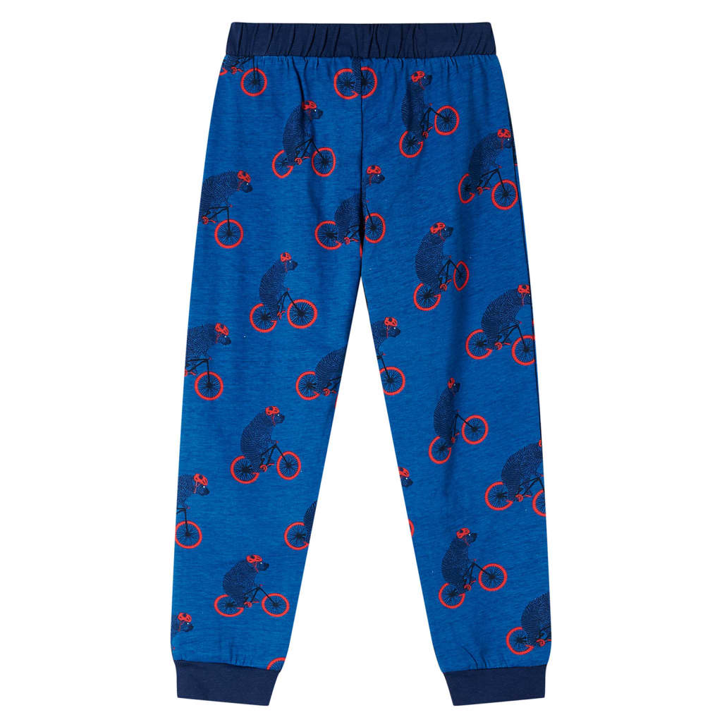 Dječja pidžama s dugim rukavima petrol plava boja 128