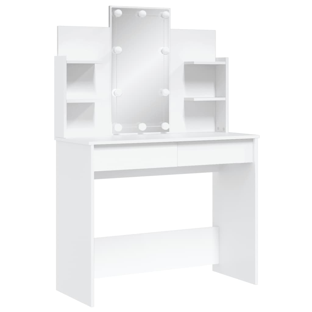 vidaXL Toaletni stolić s LED svjetlima bijeli 96 x 40 x 142 cm