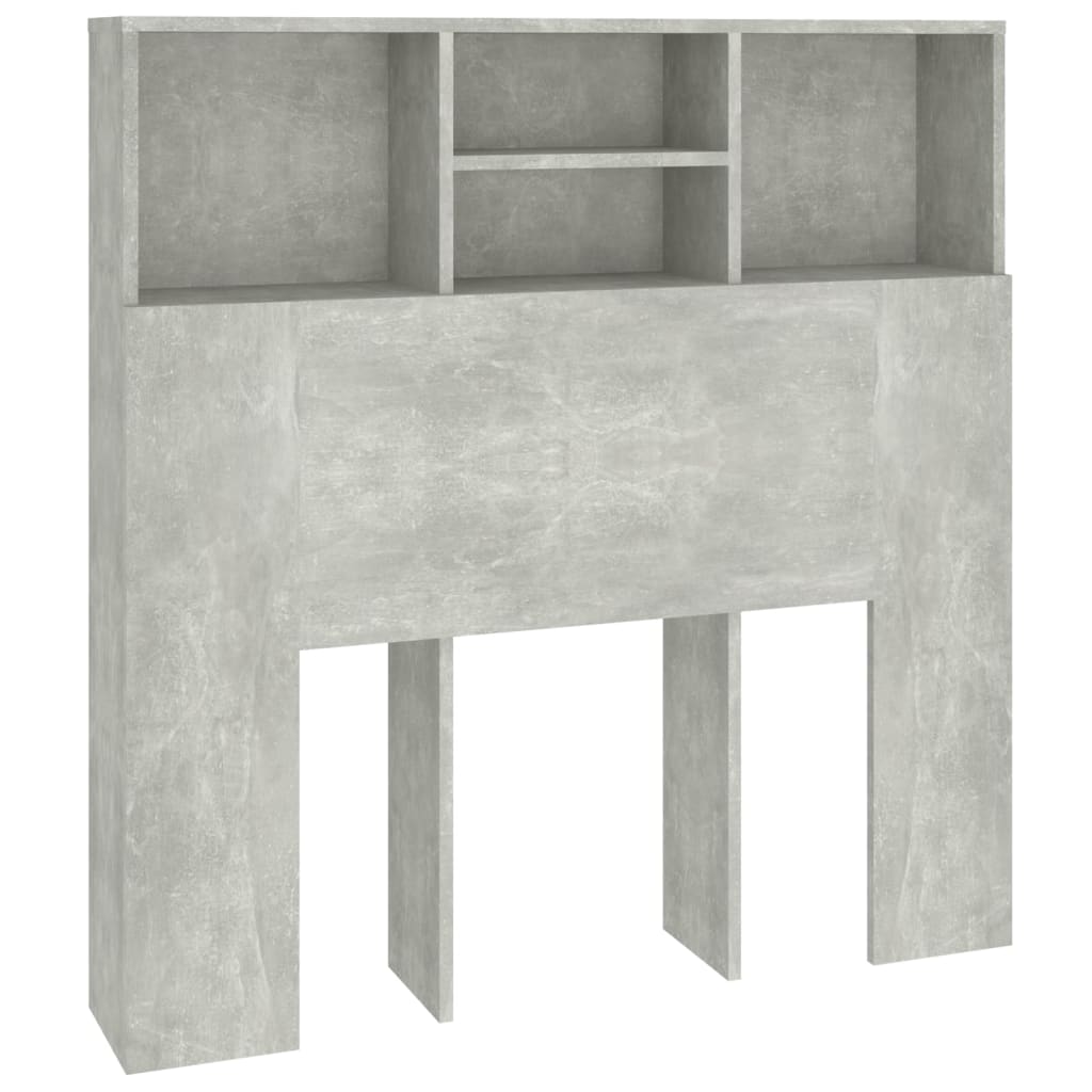 vidaXL Uzglavlje s ormarićem siva boja betona 100 x 19 x 103,5 cm