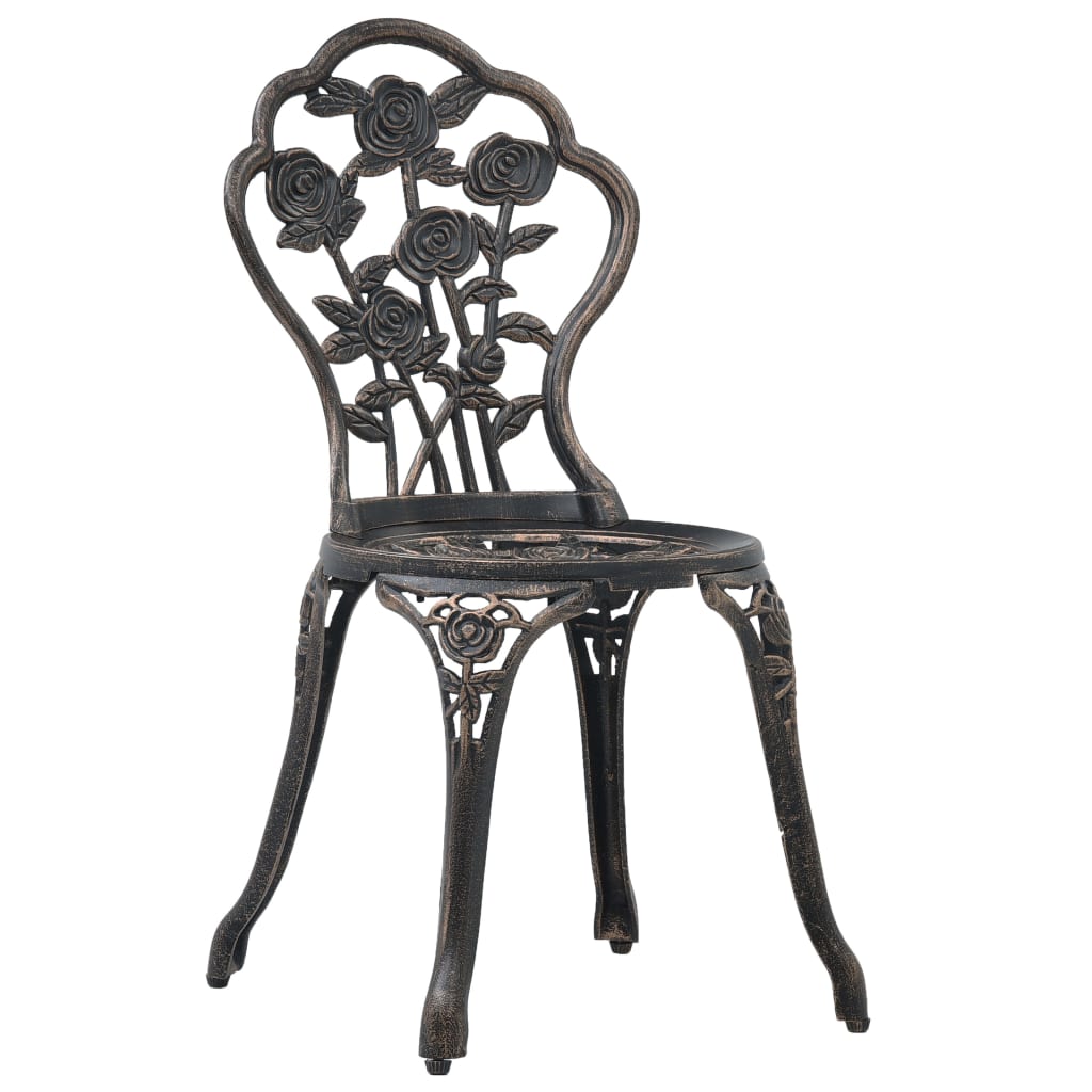 vidaXL Bistro stolice 2 kom brončane od lijevanog aluminija