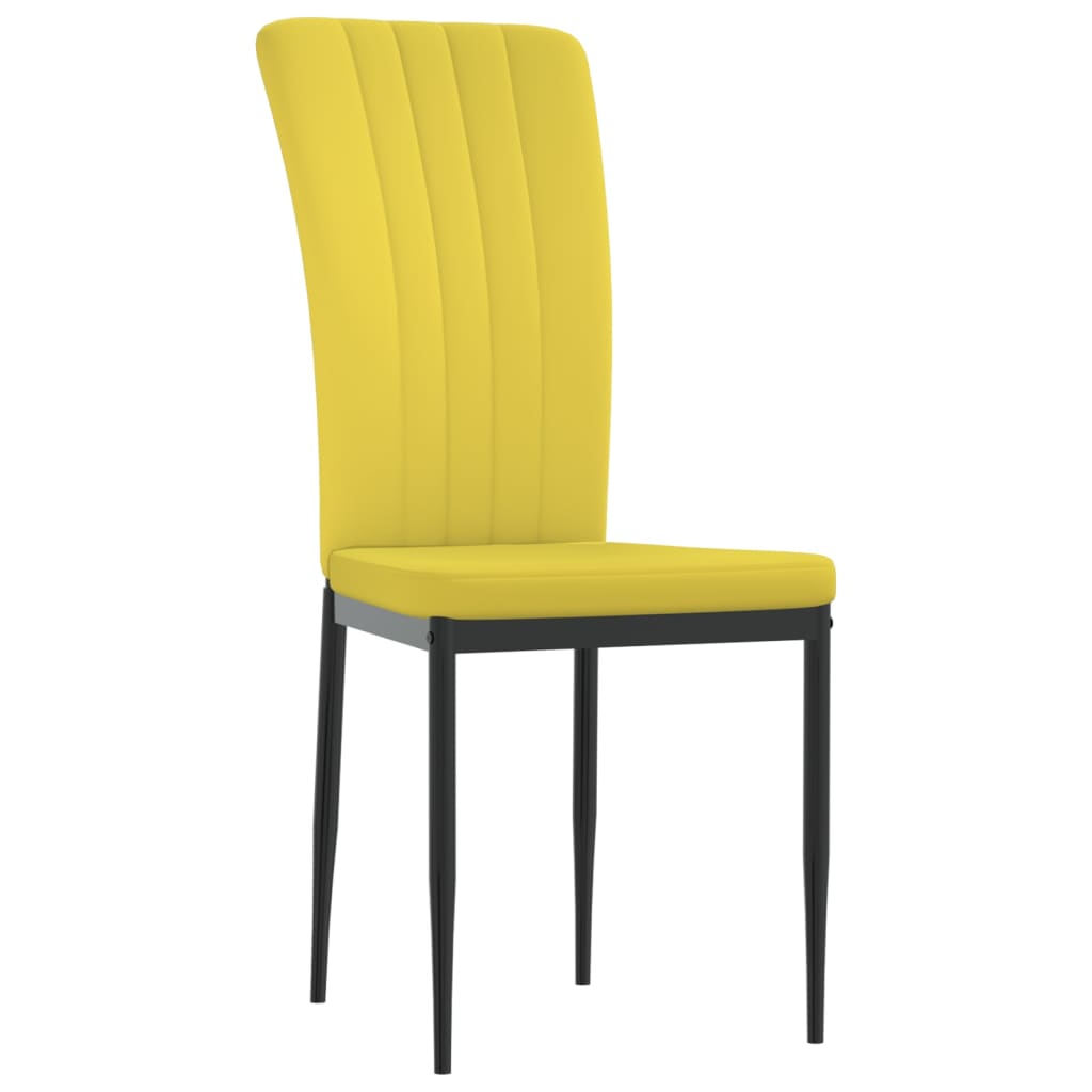 vidaXL Blagovaonske stolice 4 kom boja senfa baršunaste