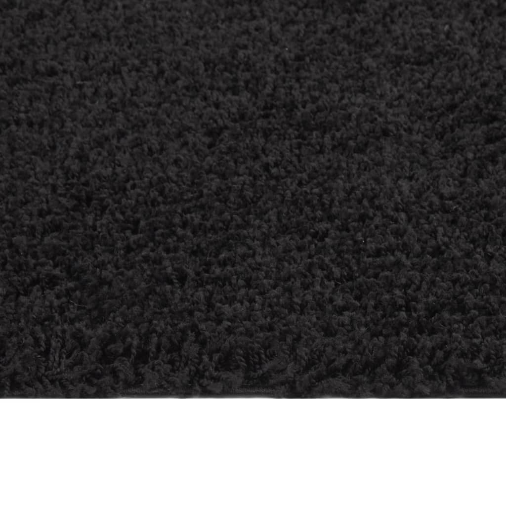 vidaXL Čupavi tepih s visokim vlaknima crni 200 x 290 cm