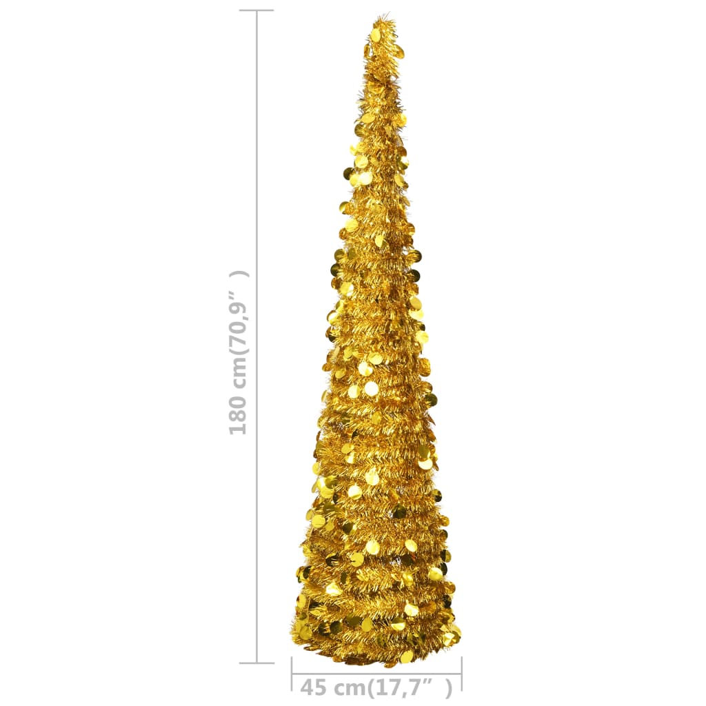 vidaXL Prigodno umjetno božićno drvce zlatno 180 cm PET