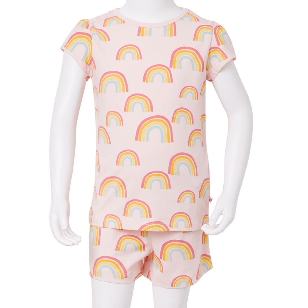 Dječja pidžama s kratkim rukavima nježnoružičasta 104