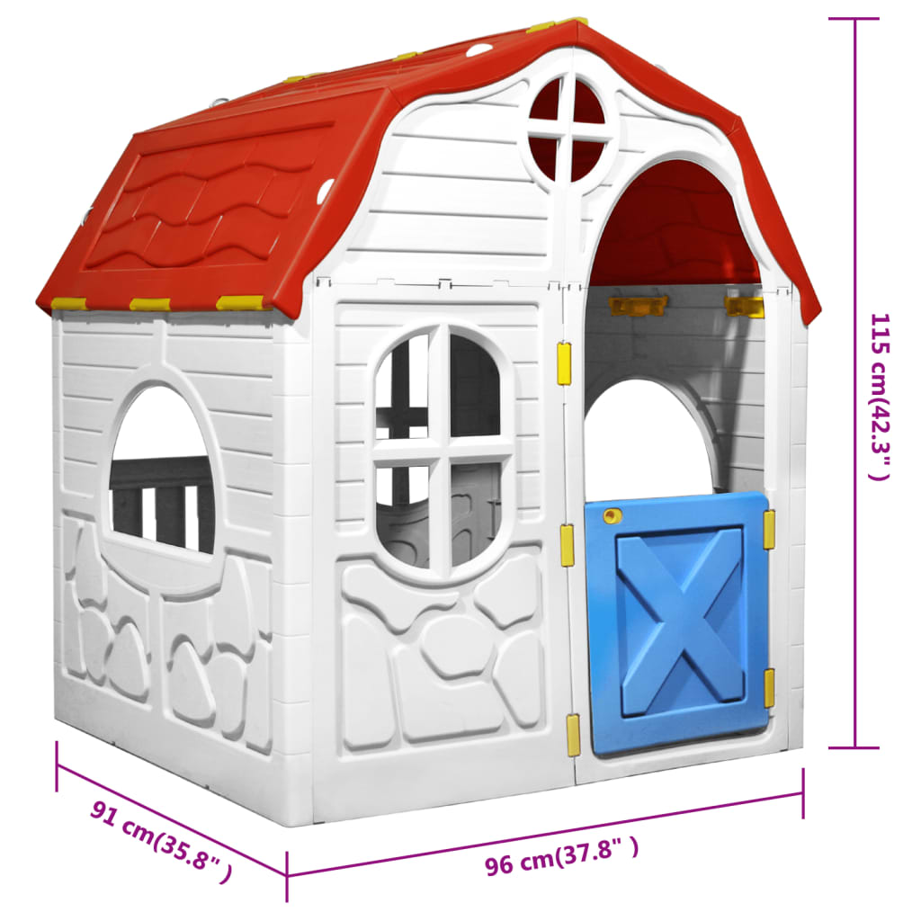 vidaXL Dječja sklopiva kućica za igru s vratima i prozorima