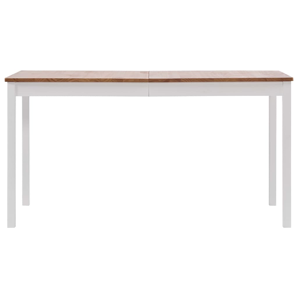 vidaXL Blagovaonski stol bijelo-smeđi 140 x 70 x 73 cm od borovine