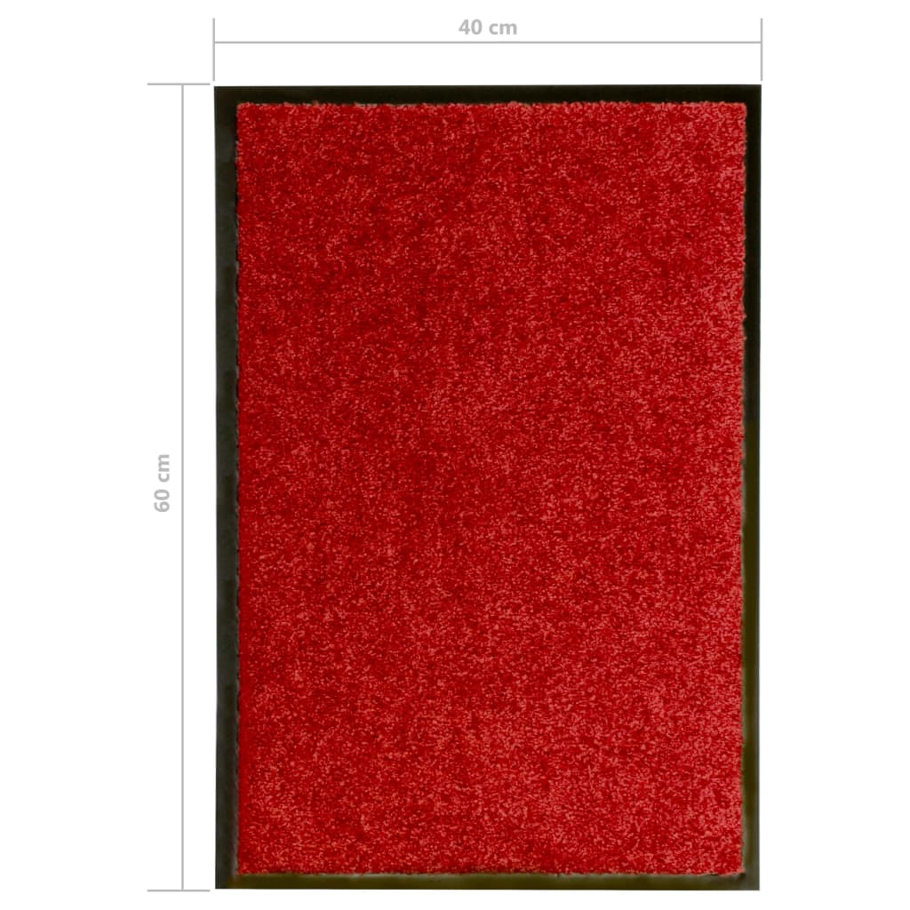 vidaXL Otirač perivi crveni 40 x 60 cm