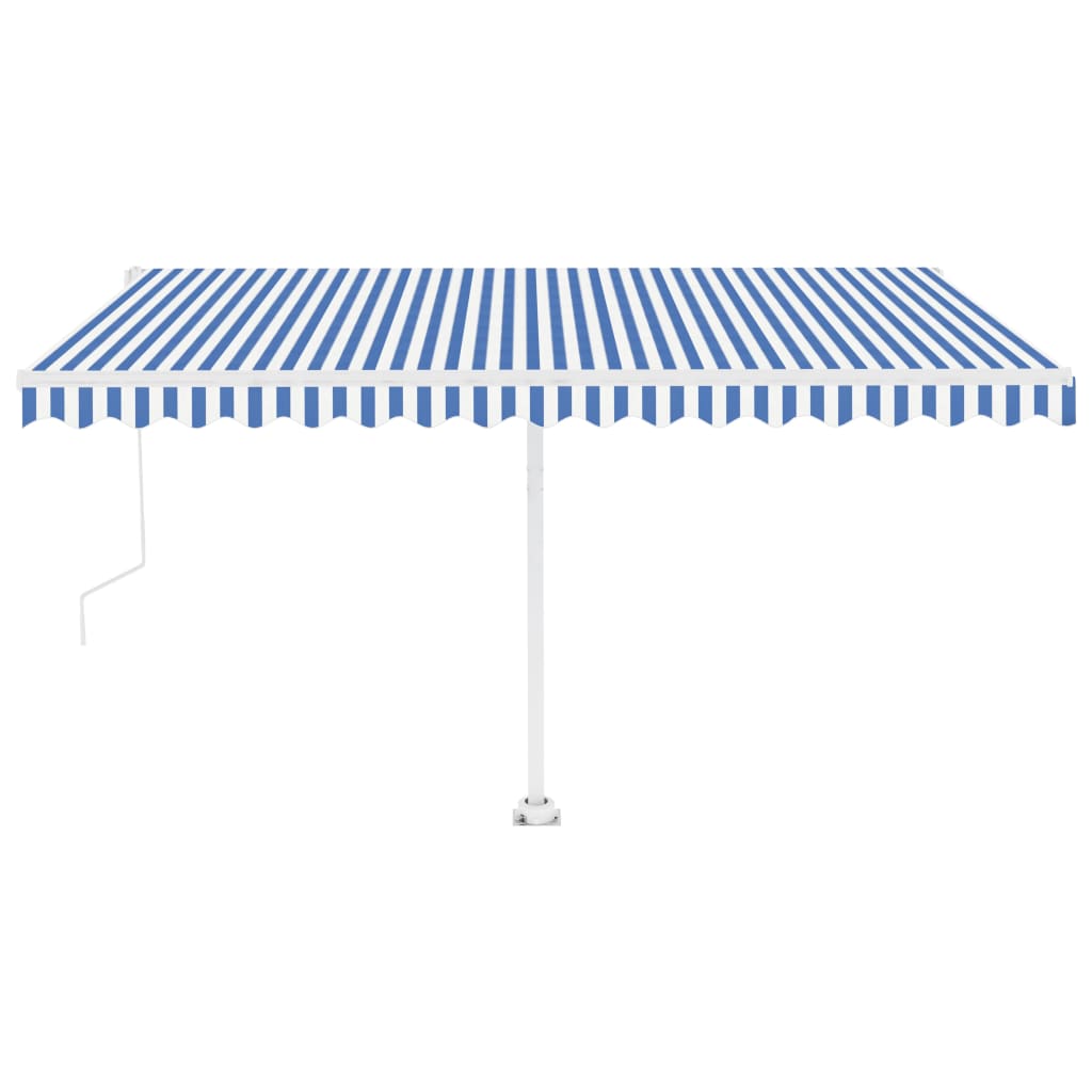 vidaXL Automatska tenda sa senzorom LED 400x350 cm plavo-bijela