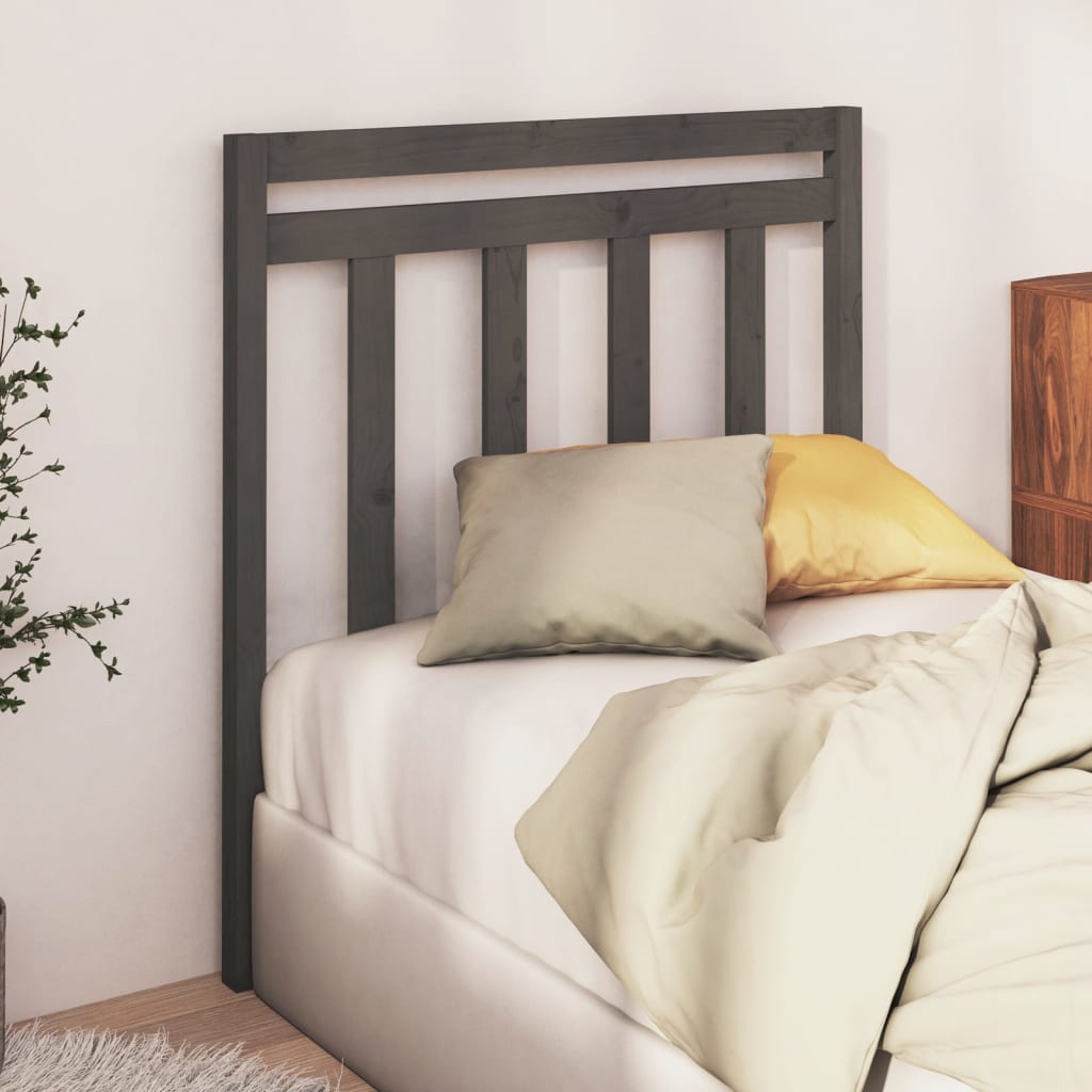 vidaXL Uzglavlje za krevet sivo 81 x 4 x 100 cm od masivne borovine