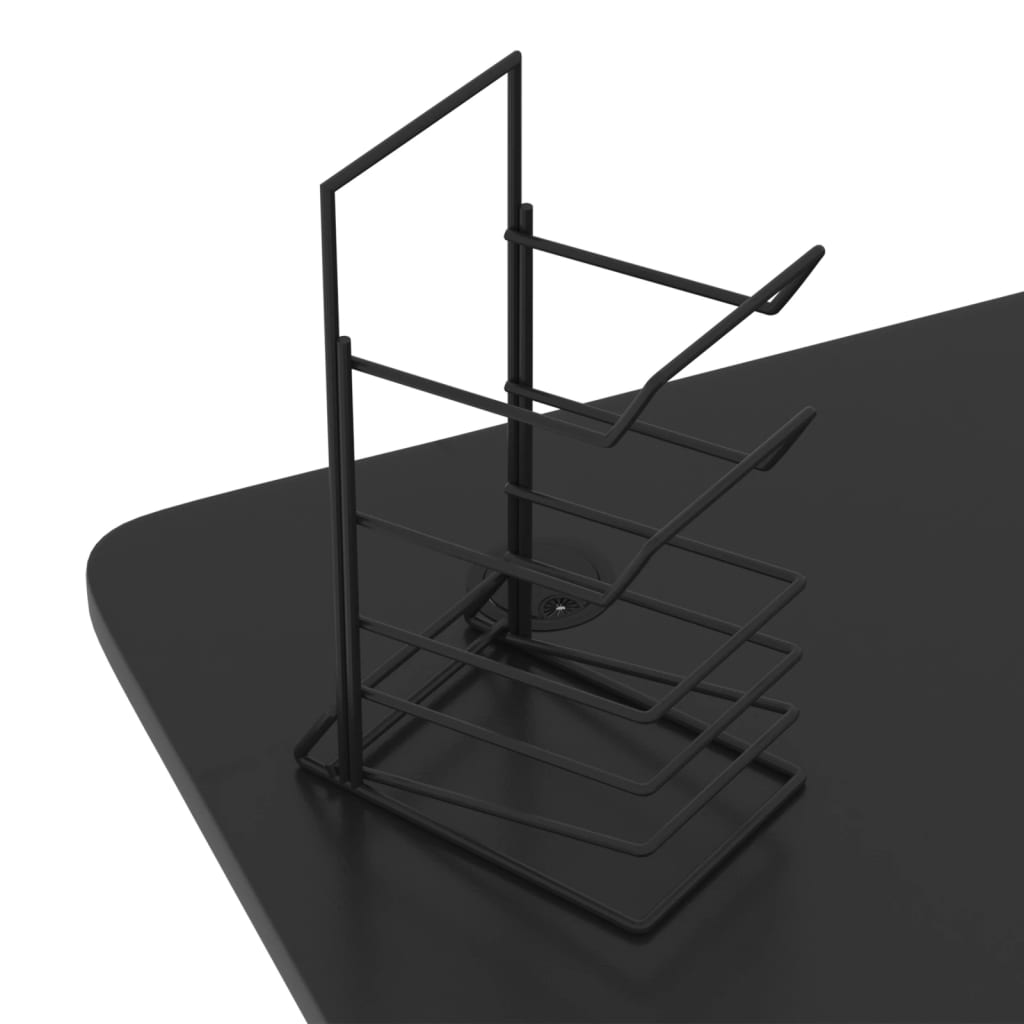 vidaXL Igraći stol LED s nogama u oblika slova Z crni 90 x 60 x 75 cm