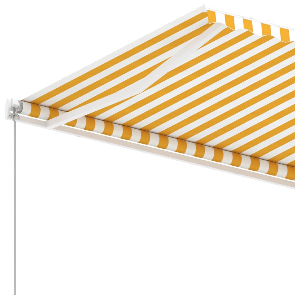 vidaXL Samostojeća tenda na ručno uvlačenje 400 x 350 cm žuto-bijela
