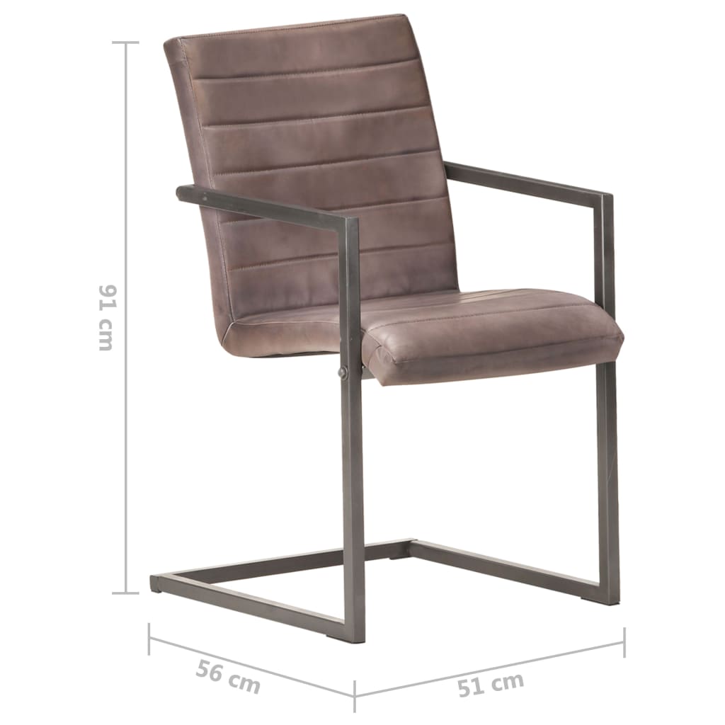 vidaXL Konzolne blagovaonske stolice od prave kože 4 kom smeđe