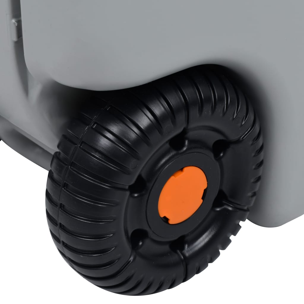 vidaXL Spremnik za vodu s kotačima za kampiranje 25 L sivi